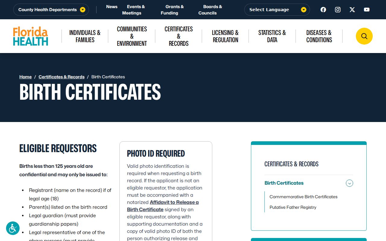 Osceola County neighbors and Florida confidential birth records