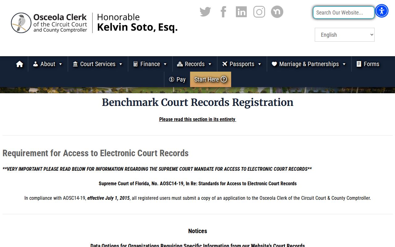 Osceola County resident lookup through PERCH court records